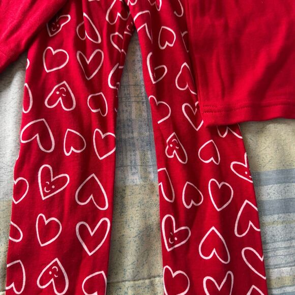 Old Navy Red Valentines Romper Long Sleeve Hearts + Bottom One Set Sz 5T - Picture 4 of 10